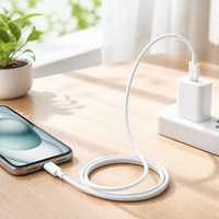 Kabel Data Pengisian Cepat PD 20W 3A Sinkronisasi Data Kecepatan Tinggi TPE Tembaga Berlapis Timah Tipe C ke 8 Pin untuk Perangkat IOS