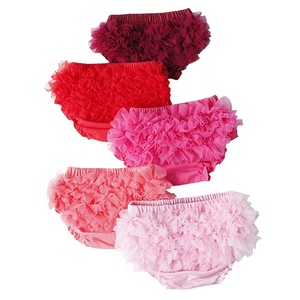 Mutandine In Cotone Per Bambina Con Volant – Biancheria Intima Morbida Con Fiore, Taglie 0-24 Mesi (0-3M, 3-6M, 6-12M, 12-24M) - 3