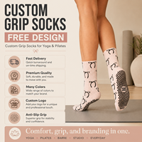 Chaussettes de yoga et de Pilates pour femmes avec logo personnalisé, antidérapantes, confortables, respirantes, chaussettes de sport personnalisées pour le fitness