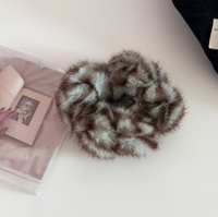 Anneau à cheveux en peluche à motif zèbre pour l'hiver et l'automne, anneau à cheveux en fourrure douce, accessoire haut de gamme pour chignon