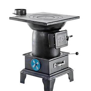 Poêle à <span class=keywords><strong>bois</strong></span> autonome Pddolw pour intérieur - Cuisinière sans fumée en acier épaissi pour un chauffage rural efficace et le camping - Product Image 1