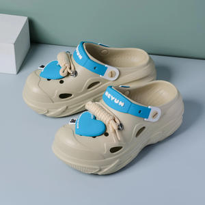 Sabots plateforme Heyun pour femmes, semelle épaisse, talon de 3 cm, sandales Crocs beiges, chaussures d'été antidérapantes pour l'extérieur, à porter en toutes saisons - Product Image 3