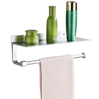 Porte-serviettes en papier adhésif mural pour cuisine et salle de bain, support de rouleau de papier toilette avec étagère de rangement, en aluminium spatial