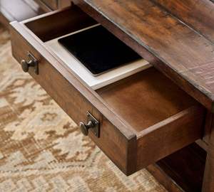 Table basse rectangulaire en bois massif faite à la main pour salon - Product Image 6