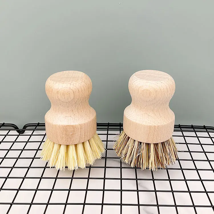 Spazzola per pentole in setola di Sisal naturale di bambù di nuova vendita spazzola per la pulizia della cucina personalizzata di alta qualità