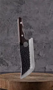 7 inç el yapımı dövme tam Tang kavisli kemiksi saplı bıçak kesim bıçağı karbon çelik kasap bıçağı