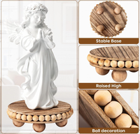 Plateaux de rangement en bois naturel les mieux notés pour la décoration du salon - Présentoir décoratif à un seul niveau pour plantes et bougies