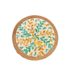 Prix d'usine Vietnam Tapis de table rond en nacre écologique fait à la main 10 mm d'épaisseur Vente directe - Product Image 3