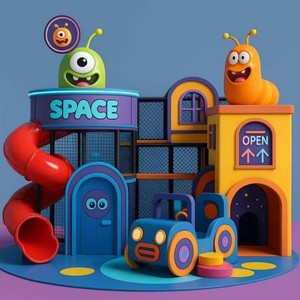 Новинка 2026: Игровой комплекс Yideli для помещений, мягкий игровой комплекс из стекловолокна и металла, на заказ, в тематике «Макарон», с шариковым бассейном, горкой, батутом и зоной для лазания - Product Image 1