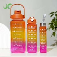 3-In-1 Transparante Gradiënt Sportwaterbeker Set Grote Capaciteit Fruit Infuser Waterfles Voor Draagbaar En Kampvriendelijk