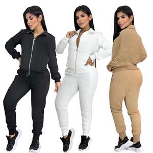 Женский осенне-зимний винтажный спортивный костюм из 100% нейлона с тиснением, на молнии, с длинными рукавами, повседневный - Product Image 2