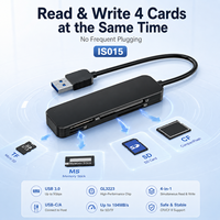 Lecteur de cartes USB 3.0 4-en-1 CF CFI/II MS PRO Duo SD TF Lecture simultanée 5 Gbps Haute vitesse pour appareil photo Drone