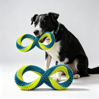 Jouet en corde pour chien en forme de 8, résistant aux morsures, pour le nettoyage des dents, jouet de traction pour animaux de compagnie, jouet à mâcher interactif durable pour chiens de taille moyenne à grande