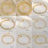 Bracelet et Jonc Tendance en Acier Inoxydable Plaqué Or 18K avec Zircon pour Femmes Européennes et Américaines