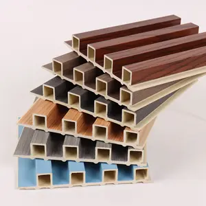 fiber shaped extrusion wpc cement board interior decorative solid wood slat sand wall pu fluted panels framed