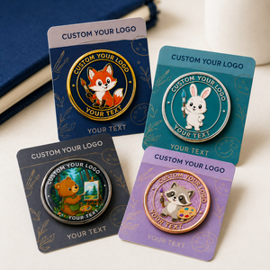 Pins en émail personnalisés sur le thème des animaux, badges de revers en métal, émail dur circulaire, thème artistique, cadeaux de collection - Product Image 1