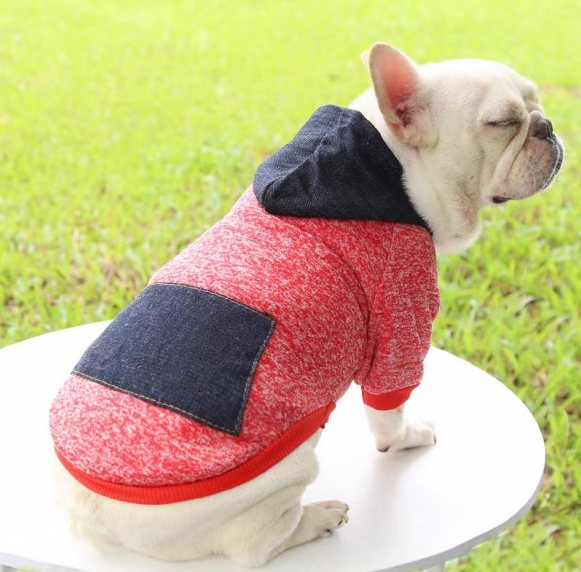 Casual Sporty Style Warm Puppy Dog Cloth Thickened Soft Solid Color Pet Hoodies