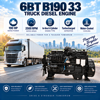 Moteur Cums 6BT Série B190-33 Turbocompressé Refroidi par Eau, 4 Temps, 6 Cylindres en Ligne, Refroidi par Eau pour Camions et Transport Logistique
