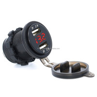BROSintl 12V 24V Dual USB 5V 4.2A Soket Pengisi Daya USB dengan Voltmeter untuk Mobil Bus Kapal Laut RV