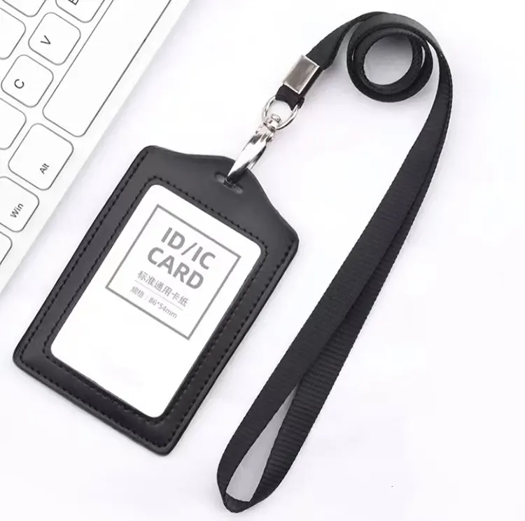 Leather card holder employee badge can be used as logo high end badge company work permit factory wholesale