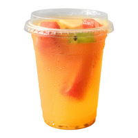 Gobelets jetables en plastique PET à paroi unique avec couvercles tasses à thé et café au lait épaissi pour une utilisation à emporter