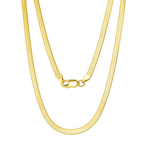 SC di alta qualità S925 collana a catena in argento Sterling gioielli Hip Hop 4.5mm piatto collana a catena serpente in oro 18 carati per donna uomo - Product Image 1