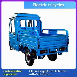 1200W Enclosed Heavy-Duty Electric Agricultural Cargo Tricycle with <b>Canopy</b> High-Climbing Capability, Open Cargo <b>Bed</b> - Product Image 6