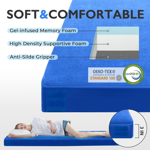 <span class=keywords><strong>Matelas</strong></span> <span class=keywords><strong>de</strong></span> camping portable en mousse à mémoire <span class=keywords><strong>de</strong></span> forme, pliable, 3 pouces d'épaisseur, mousse à mémoire <span class=keywords><strong>de</strong></span> forme haute densité, pour tente, voiture <span class=keywords><strong>et</strong></span> randonnée - Product Image 2