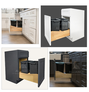 Poubelle coulissante à fermeture douce B18GC pour armoire |   Entrepôt américain, livraison rapide |   Meuble de cuisine en bois prêt à assembler - Product Image 2