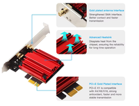 Adaptador WiFi 6E AX210 5374Mbps Externo Inalámbrico PCIE 2.4G/5G/6GHz Compatible con BT5.3 Tarjeta de Red para Windows 10/11 en Stock