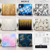 Tirai Biru Elegan untuk Meja Pernikahan 8x8, Kain Tension Backdrop untuk Acara Perjamuan, Latar Belakang Fotografi, dan Display