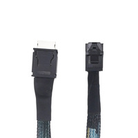 Kabel Ekstensi Transmisi Data Kecepatan Tinggi Oculink Sff-8643 4X ke Sff-8611 4X MiniSAS 36 Pin 0.5m untuk Server