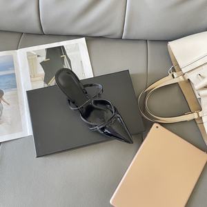 Pumps en cuir de luxe pour femmes, bout pointu, talons hauts, sandales d'été, chaussures de haute qualité - Product Image 2