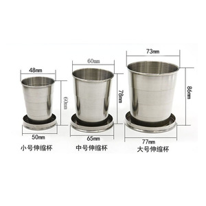 Verre à shot pliable en acier inoxydable, peint, taché, Portable, eau de vin, rétractable, 75ml, 60ml, 150ml, 250ml - Product Image 6