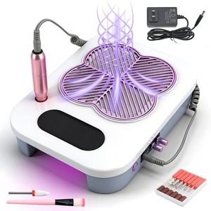 Collecteur de poussière d'ongles 3-en-1 avec lampe de perçage professionnelle, kit de ponceuse électrique pour ongles 40000 tr/min avec contrôle de vitesse progressif - Product Image 1