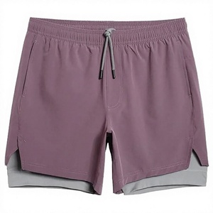 Pantalones Cortos Deportivos Dos en Uno para Hombre, Transpirables, de Secado Rápido, para Gimnasio y Entrenamiento, Cintura Elástica con Cordón y Bolsillos - Product Image 3