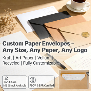 商务邀请信封定制尺寸颜色 | 婚礼办公室邮寄用牛皮纸不干胶 - Product Image 1