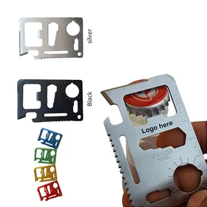 신용 카드 생존 도구 11 in 1 다목적 맥주 병따개 휴대용 지갑 크기 유용한 포켓 Multitool 유용한 선물