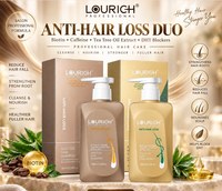 Ensemble shampoing et après-shampoing anti-chute de cheveux LOURICH, extrait d'herbes revitalisant pour le cuir chevelu, kit de soin anti-chute pour la vente en gros