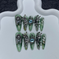 Nouvelles 10 pièces de faux ongles en acrylique faits main, design exclusif, motif canard, luxe, ongles faits main