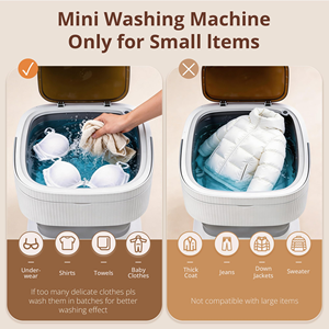Mini-lave-linge pliable 10L en gros avec cuve en plastique, lavage et essorage tout-en-un pour sous-vêtements, portable pour la maison - Product Image 3