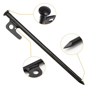 Estacas de acero para tiendas de campaña, 30 cm, gruesas, para uso en exteriores, para tiendas de campaña con lona y para la playa, para todas las estaciones - Product Image 1