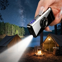 Briquet à gaz rechargeable de luxe, coupe-vent, torche à flamme unique, briquet-tourbillon, cadeau pour homme, avec logo