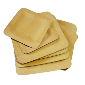 Disposable Bamboo Plates Square 1.5MM Thickness Customizable Pattern Takeaway Cutlery Set - Product Image 5