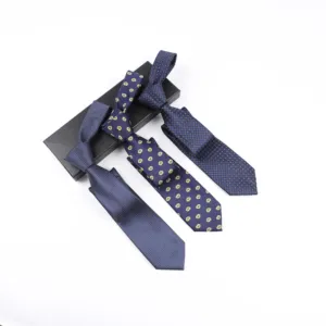 7 ס "מ דפוס שונות עניבות פוליאסטר גיאומטריה מודפסים עניבות אנשי עסקים כחול