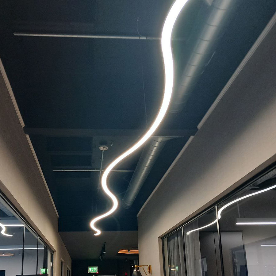 Customized Design S Shape LED Curved Profile Linear Light Surface ...