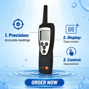 เครื่องวัดอุณหภูมิและความชื้นดิจิตอล High Digital Testo 625 วัสดุ ABS กำลังไฟ 5 วัตต์ รับประกัน 1 ปี ความแม่นยำ 0.1 องศาเซลเซียส - Product Image 1