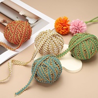 Vente en gros de dentelle tressée métallique dorée de luxe écologique de 1,2 cm pour sari, rideaux, couture, artisanat, vêtements, décoration intérieure