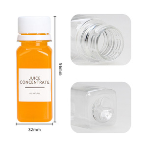2oz 60ml Square Shape Juice Bottles <b>Plastic</b> Ginger Shot Bottle With Caps for Juice - Product Image 5