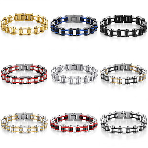 Pulsera de cadena de bicicleta de acero inoxidable para hombre, 21,5 cm, 1,2 cm de ancho, joyería de regalo - Product Image 5